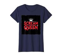 Scream Queen: spettrale regalità di Halloween per i Fan dell'orrore Maglietta, Donna, Navy, 3XL