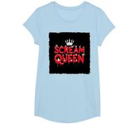 Scream Queen: spettrale regalità di Halloween per i Fan dell'orrore Maglietta, Ragazze, Celeste, L