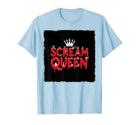 Scream Queen: spettrale regalità di Halloween per i Fan dell'orrore Maglietta, Uomo, Celeste, 3XL