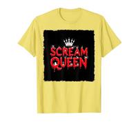 Scream Queen: spettrale regalità di Halloween per i Fan dell'orrore Maglietta, Uomo, Limone, 3XL