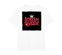 Scream Queen: spettrale regalità di Halloween per i Fan dell'orrore Maglietta, Uomo Taglie Grandi, Bianco, 4X Tall