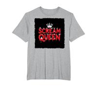 Scream Queen: spettrale regalità di Halloween per i Fan dell'orrore Maglietta, Uomo Taglie Grandi, Grigio Melange, 2X Tall