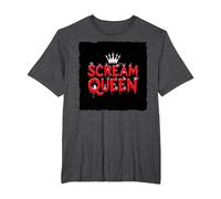Scream Queen: spettrale regalità di Halloween per i Fan dell'orrore Maglietta, Uomo Taglie Grandi, Grigio Scuro, 6X Tall