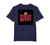 Scream Queen: spettrale regalità di Halloween per i Fan dell'orrore Maglietta, Uomo Taglie Grandi, Navy, 6X Tall