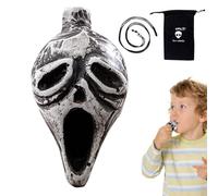 Screaming Death Whistle - Strumento retrò con teschio, design artistico, urlo umano più forte, fischietto con effetto vocale, decorazione da collezione, accessorio a tema per feste