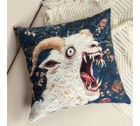 Screaming Goatss Pillow Cover,18 * 18 Inch Square Decorative Goatss Throw Pillow Case,Soft Funny Animal Print Cushion Cover for Sofa Living Room Bedroom Dorm Decor without Pillow Insert (Blue)