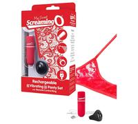 Set di Perizoma con Mini Vibratore Nascosto Ricaricabile a Controllo Remoto - Rosso (S-L)