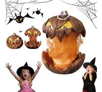Screaming Pumpkin Head,Lifting Scary Light Up Pumpkins Lights and Extendable Talking Mouth,Halloween Glowing Pumpkins Teeth for Haunted House Porch Yard Party Decor (7.87in,1PCS)