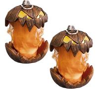 Screaming Pumpkin Head,Lifting Scary Light Up Pumpkins Lights and Extendable Talking Mouth,Halloween Glowing Pumpkins Teeth for Haunted House Porch Yard Party Decor (11.8in,2PCS)
