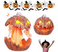 Screaming Pumpkin Head, Lifting Scary Light Up Pumpkins Lights and Extendable Talking Mouth, Mouth Open Vintage Pumpkin Halloween Lights, Vintage Halloween Decor (1pcs)
