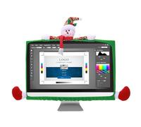 Screen Cover - Privacy Protector, Equipment Cover | Decorative Snowman Screen Veil, Textile Ornament Dustproof PC, Frame Trim Office Accessory, Desktop Object Covers For Home Living Room