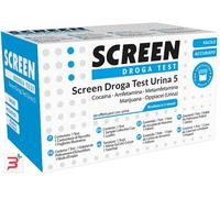 SCREEN DROGA TEST 5 DROGHE TEST ANTIDROGA CON CONTENITORE URINA