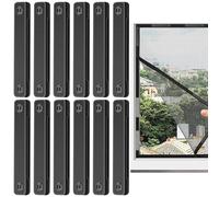 Screen Magnets, Magnet Strip with Adhesive, 3.03x0.51x0.31 Inches Panel Hardware Set, 12 Pieces for Nursery Living Room RV Garden Attic School Patio Loft and Other Indoor Outdoor Spaces Use