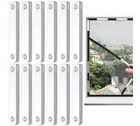 Screen Magnets, Magnet Strip with Adhesive, 3.03x0.51x0.31 Inches Panel Hardware Set, 12 Pieces for Nursery Living Room RV Garden Attic School Patio Loft and Other Indoor Outdoor Spaces Use