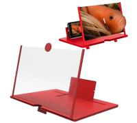 Screen Magnifier 2025 Version, Foldable 3d Hd Magnifier Pull-Out For Phone Magnifying, 12-Inch Mobile Phone Screen Amplifier, Foldable For Watching Movies Videos (Red,10 inch)