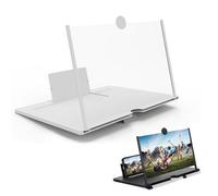 Screen Magnifier for Cell Phone, Mobile Phone Magnifier Projector Screen, Lupa De Pantalla Para Celular, Cell Phone Stand with Screen Amplifier, Compatible with All Smartphones (White,14 in)