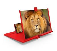 Screen Magnifier Version, 10/12 Inch Mobile Phone Magnifier Projector Screen, 3D HD Magnifying Projector Screen for Watching Movies Videos Playing Games (Red,10")