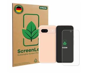 ScreenLeaf 2 Pezzi Pellicola protettiva per Google Pixel 8a (Fronte+Fotocamera) [Proteggi Schermo Sostenibili, Clear, Antigraffio]
