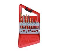Screw Extractor Kit 10Pcs | 4241 HSS Left Hand Drill Bits for Damaged Bolts/Studs/Hex Screws | Easy Out Spiral Groove Design with Metal Storage Box (Red iron box)