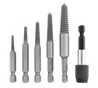 Screw Extractor Set, 6-piece Stripped Screw Remover Kit, Easy-Out Drill Bits for Damaged Bolt and Nut Removal for Homeowners, Hobbyists, Mechanics, Elettricisti, and selfmade Projects, Black