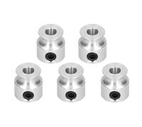 Screw Fixed Round Pulley 5 Pack | Aluminum Alloy V - Groove for Round Belt Transmission | 8mm Bore Pulley for Low - Speed Drives/Machinery Support/Shock Absorption (5401-0006-0008)