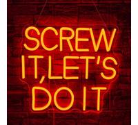 Screw It Lets Do It - Insegne al neon a LED per decorazione da parete con luce rossa dimmerabile per camera da letto, cartello luminoso per casa, dormitorio, parete, festa di nozze, bar, camera da