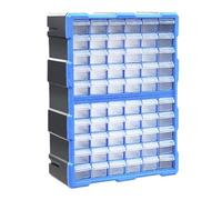 Screw Organizer, Teacher Toolbox, Interactive Drawer Storage, Responsive 60 Grids Compartment System, Stackable Polymer Case, Garage Hardware Crafts Tool Cabinet Solution 19.09x14.76x7.09 Inches