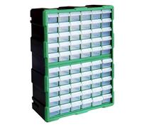 Screw Organizer, Teacher Toolbox, Interactive Drawer Storage, Responsive 60 Grids Compartment System, Stackable Polymer Case, Garage Hardware Crafts Tool Cabinet Solution 19.09x14.76x7.09 Inches