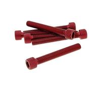 Screw Set 6 pezzi esagono incassato in alluminio rosso - M6 x 45