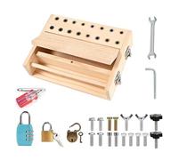 Screw Toy - Wood Parent-Child Interactive Game | Fine Motor STEM Toy | Early Development With Key And Lock For Classroom Home Travel Birthday Girls Boys 3-5 Years Road Trips Airplane Adventures