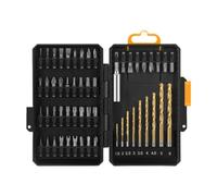 Screwdriver Bit Set - Steel 54pc Drill Tips | Twist Bits | Phillip | Drill Bit Kit - Durable Steel 54pc Driver Accessories | High Speed Twist Drills | Square Hex Cross Tips For DIY Maintenance