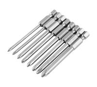 Screwdriver Bits 8pcs 75mm 1/4 Inch S2 Steel Star Head Shank Magnetic Long Hex Cross Head Screwdriver Bits Set for Household Appliances