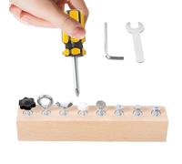 Screwdriver Board for Kids - Wooden Preschool Tool Game, Educational Learning Activity Set | Fine Motor Skill Toy | Nursery Kindergarten Home | Birthday Play