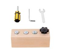 Screwdriver Board Toy - 8.07 Inch Kids Construction Learning Set | Wooden Screwdriver Board Toy Set - Pretend Play Workbench for Preschool Boys and Girls, Develops Fine Motor Skills Creativity