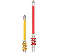 Screwdriver Drill Bit Set, 2-Piece Magnetic Anti Slip Drill Tips, Heavy Duty Spring Loaded Bits for Electricians, Furniture, Metal, Concrete, Craft and Repairs, Sturdy Material
