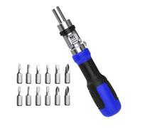 Screwdriver Ratcheting Set - 13-in-1 Multifunction CRV Steel Magnetic Driver, 12 Bit Precision Pocket Hardware | Garage Workshop Mechanic Automotive Furniture Appliance HVAC Gunsmithing DIY Repair