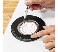 Scriba circolare regolabile, in metallo, strumento per compasso per cerchi perfetti, creatore di cerchi in acciaio inox con righello a raggio retrattile, strumento di layout per carpenteria e (nero)