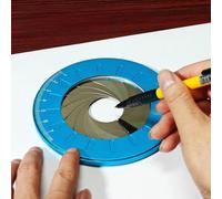 Scriba circolare regolabile, in metallo, strumento per compasso per cerchi perfetti, creatore di cerchi in acciaio inox con righello a raggio retrattile, strumento di layout per carpenteria e (blu)