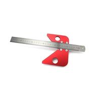 Scriba per la lavorazione del legno, righello quadrato in lega di alluminio a 45 gradi con cercatore di linee centrali per marcatura, strumento di misurazione metrica