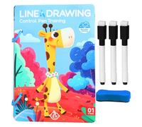 Scribble - Carte per esercizi di scrittura, gioco educativo riutilizzabile per la guida della penna, esercizi di scrittura interattivi, per bambini, ragazze e studenti con quaderno di apprendimento