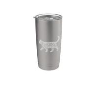 Scribble Cat Abstract Sketch Minimalist Art Bicchiere termico in acciaio inox doppia parete