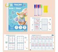 Scribble Smart Workbook, 2025 New Scribble Smart, cartella di lavoro per bambini, carta spessa che non taglia le mani, cartella di lavoro riutilizzabile intelligente, attività di apprendimento