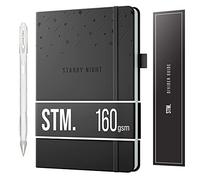 Scribbles That Matter Black Paper Bullet Dotted Journal Taccuino | A5 Starry Night Penna gratuita | Carta quadrettata oscurante senza sbavature da 160 g/m² | Per uomini e donne | 5,75 x 8,5