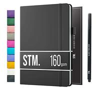 Scribbles That Matter Bullet Dotted Journal and Organizer - Vegan Leather Notebook - 160gsm No Bleed Fountain Pen Friendly Paper - For Women and Men - B5 Pro Version - 7" x 10" - Carbone