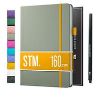 Scribbles That Matter Taccuino A5 con diario punteggiato 150 pagine Dot Grid Bullet Journal Copertina rigida vegana 160 gsm Carta spessa resistente alle sbavature (5,75 x 8,5) pollici, Grigio