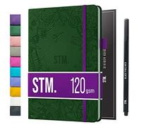 Scribbles That Matter Taccuino A5 con diario punteggiato 200 pagine Dot Grid Bullet Journal Copertina rigida vegana 120 gsm Carta spessa resistente alle sbavature (5,75 x 8,5) pollici,Verde bottiglia