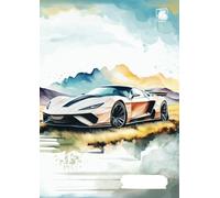 Scribeio Notebook- A white car, Pack of 1 | Ruled | 8.27 x 11.69 inches | Attractive Cover Designs | 120 pages | Notebooks | College, school & Office: ... watercolor style, scenic, automotive.