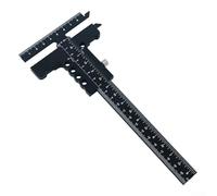 Scriber scorrevole a forma di T per la lavorazione del legno con marcature chiare per misurazioni e marcature precise, strumento per layout in lega di alluminio (nero)