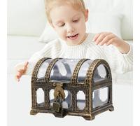 Scrigno del tesoro dei pirati in stile vintage trasparente di grandi dimensioni