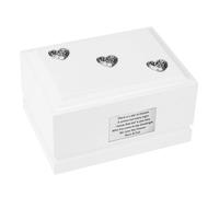 Scrigno in legno massiccio, urna funeraria bianca per le ceneri Urne